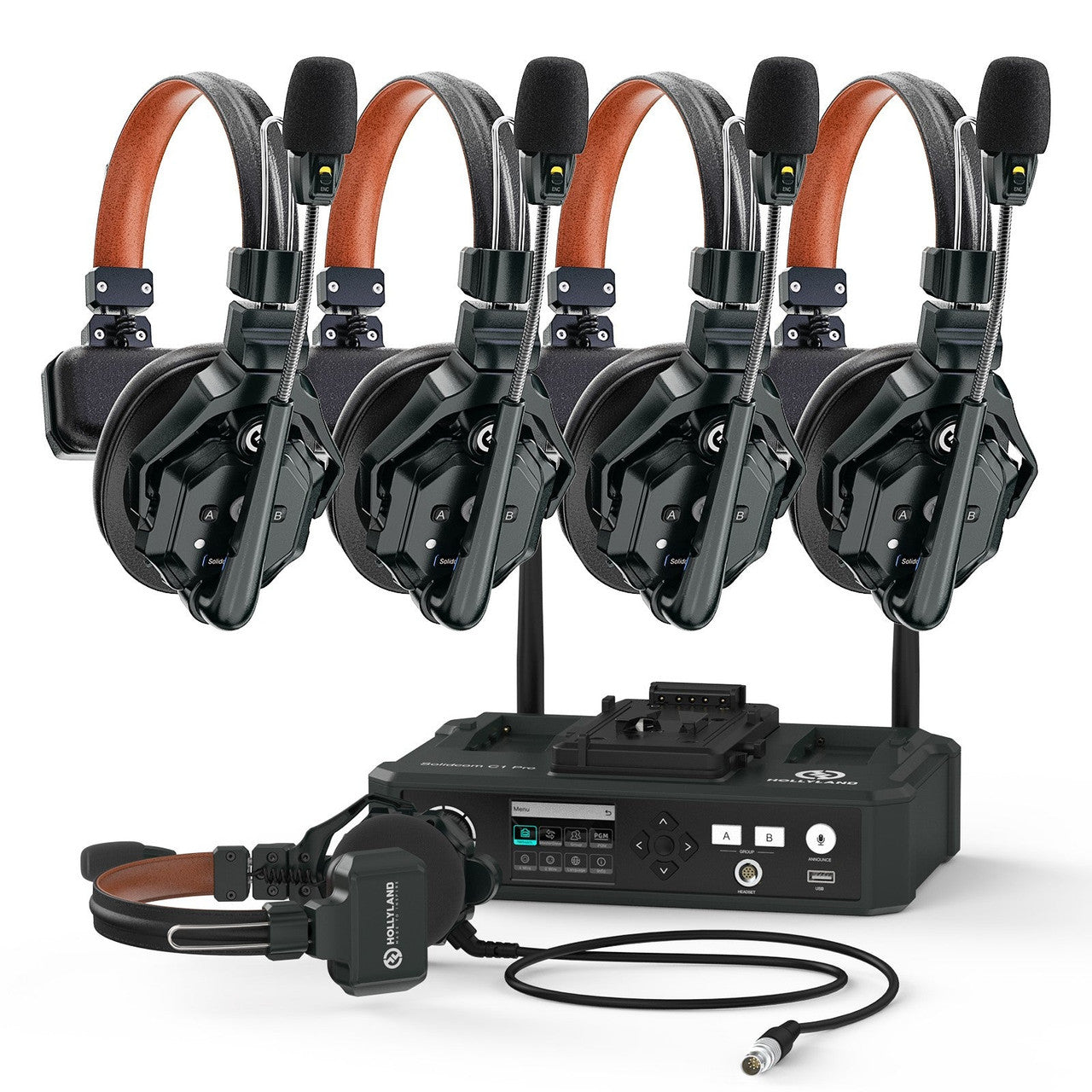 Hollyland Solidcom C1 Pro -Hub4S (5-person Noise Cancelling Headset Intercom)