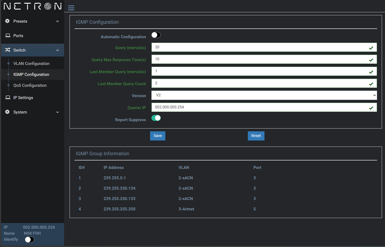 Elation NS8 IP