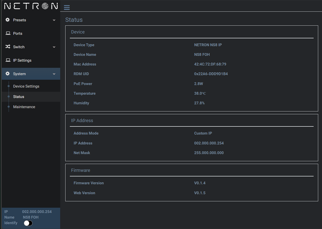 Elation NS8 IP