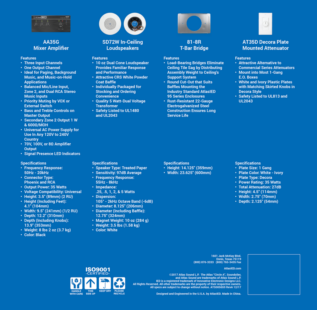 Atlas Sound EZSYS-BGM-C