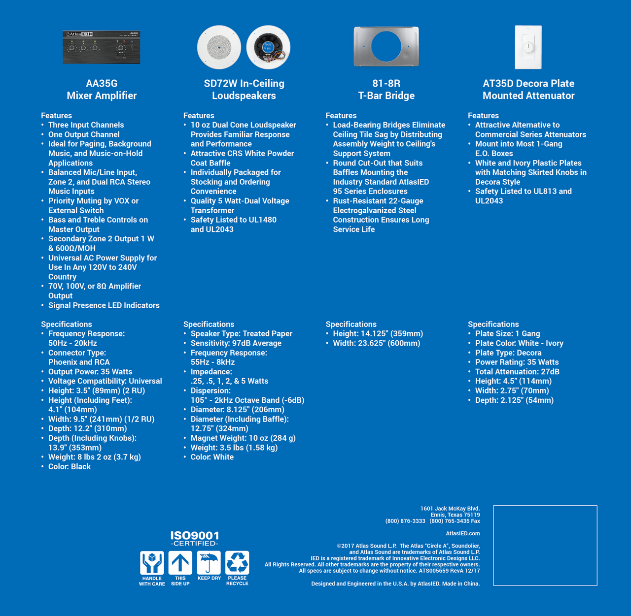 Atlas Sound EZSYS-BGM-C