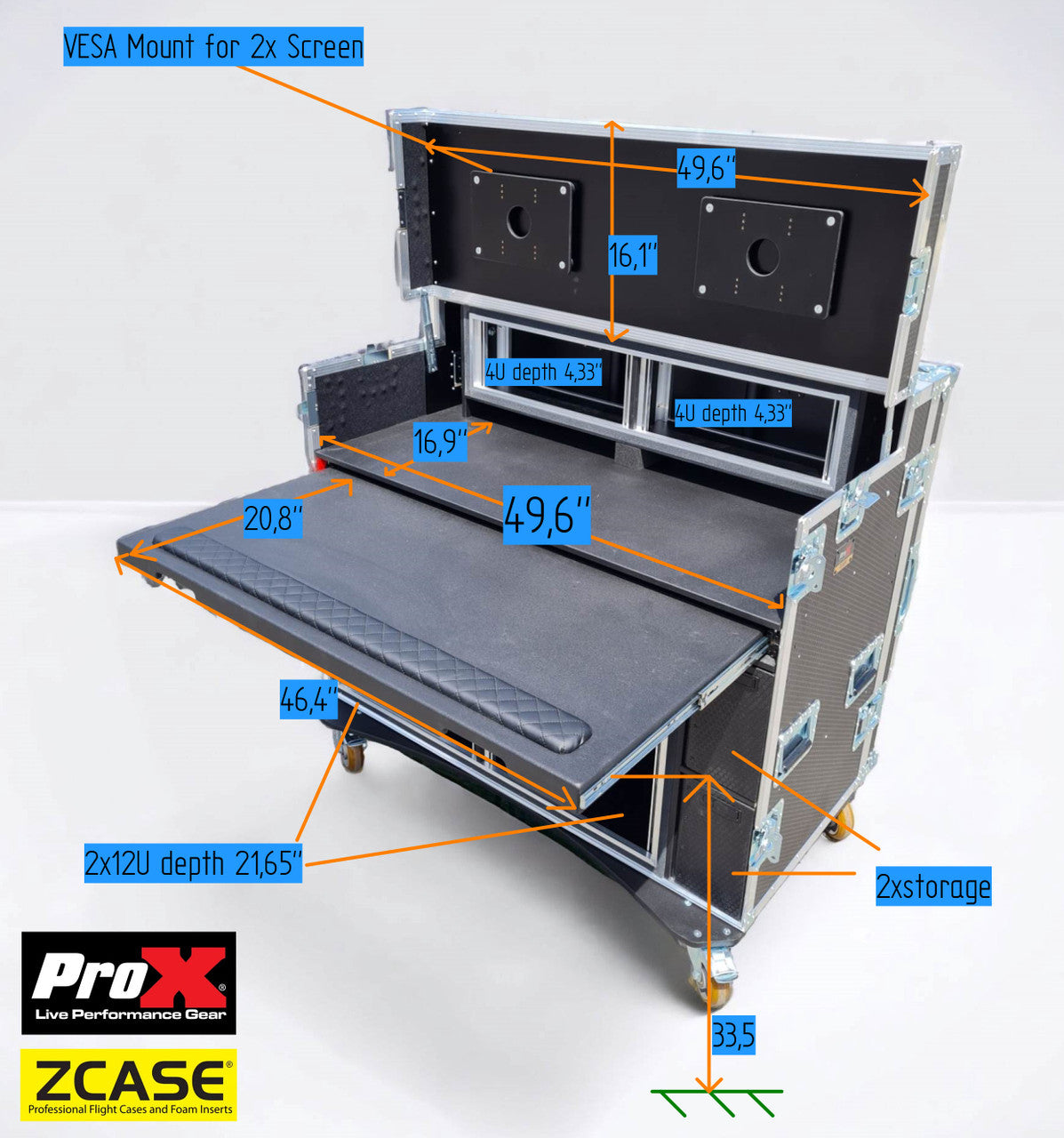 ProX XZF-AVPRO 2X12U 2X4U BLK