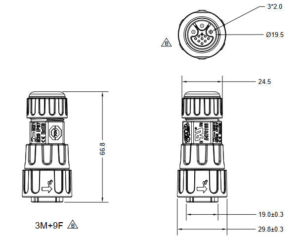 Martin Pro Power+Data Connector PDE Male