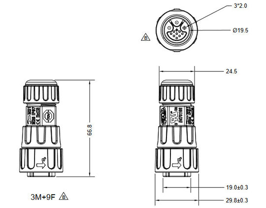 Martin Pro Power+Data Connector PDE Male