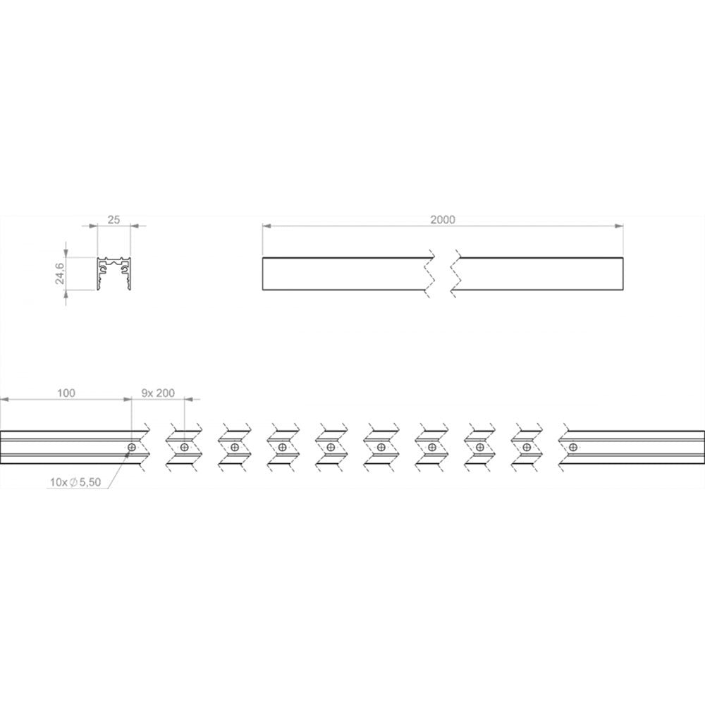 Martin Pro VC-Dot 1 Aluminium Mounting Profile Black 2m