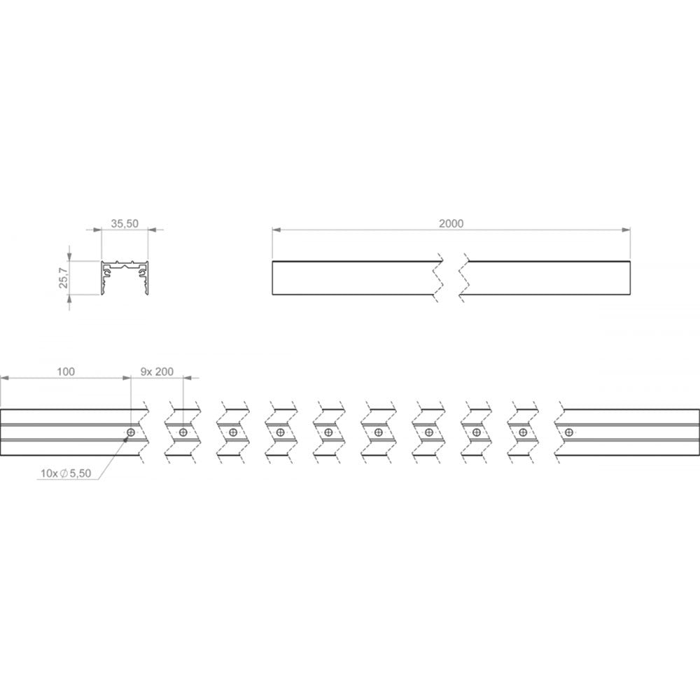 Martin Pro VC-Dot 4 Aluminium Mounting Profile Black 2m