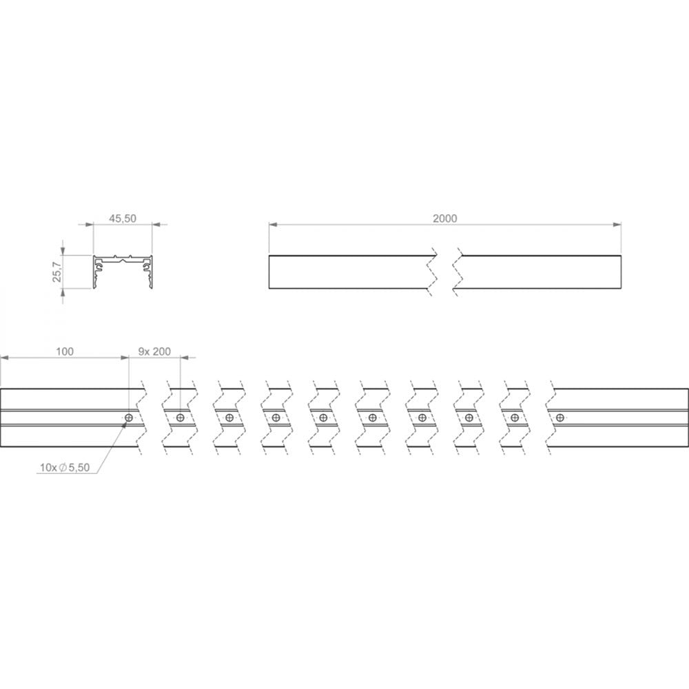 Martin Pro VC-Dot 9 Aluminium Mounting Profile Black 2m