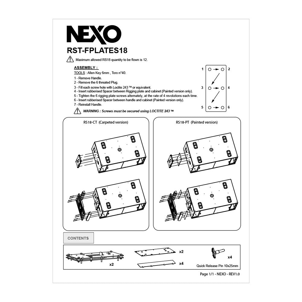 Nexo RST-FPLATES18
