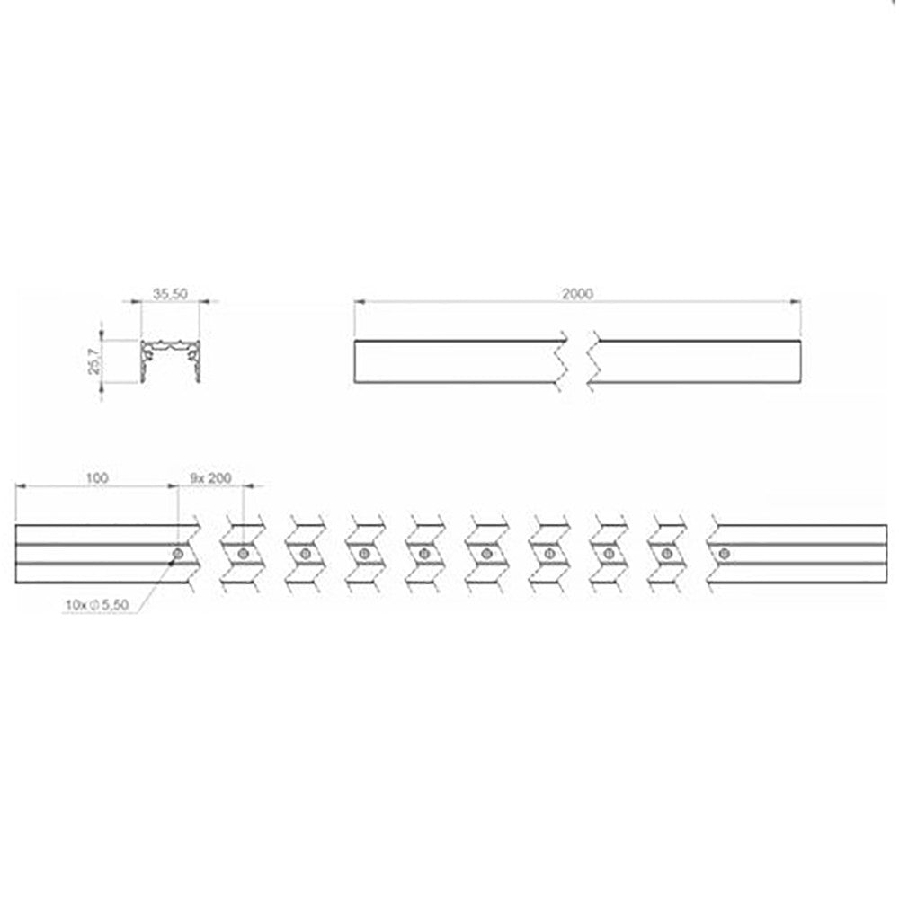 Martin Pro VC-Dot 4 Aluminium Mounting Profile Grey 2m